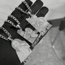 Collier photo personnalisé en acier inoxydable, collier personnalisé avec lien de 5 mm avec photo et nom personnalisés, cadeau de fête pour amis/famille. Élégant, vintage, unisexe, western, sauvage, punk. Personnalisé, unique, idéal pour lui, elle, petit ami, petite amie, papa, maman, famille, amis, fils, fille, grands-parents pour anniversaires, pour porter au quotidien, pour le bal, pour la fête des mères, pour la Saint-Valentin, pour la remise des diplômes, pour les mariages, pour la fête des pères