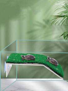 1pc Artificial Grass Platform Suitable For Turtles To Rest, Basking, And Climbing, Decor For Turtle Aquarium, Habitat