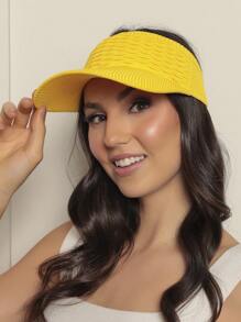 Women Modal Visor Hat Solid Casual Outdoor Visor Hat Summer 2023 Beach Hiking Cycling - 黃色 - 查看 4
