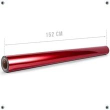 Vinil Adhesivo Espejado Metálico Automotriz 30 Cm x 152 Cm - rojo plateado - Ver 5