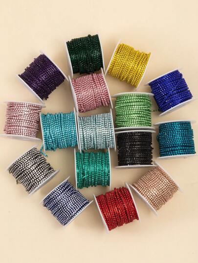 1 Roll 450cm Rhinestone Chain, Suitable For Manicure, Shoes, Wedding Dress, Cup And Phone Case Decoration, Making Bracelets, Anklets And Other DIY Accessories, Rhinestone Decorative Chain