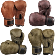 GINGPAI BOXING Luvas de Boxe Profissionais para Treino de Saco de Pancada Muay Thai, Adulto e Juventude, 8oz/10oz/12oz, Estilo Vintage - Multicolorido - Visão 4