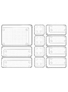7pcs/11pcs/18pcs Set, Transparent Storage Organizer Box, 4 Different Size Trays, Multi-Purpose, For Storing Cosmetics, Small Tools, Tableware, Ideal For Vanity Table, Kitchen, Office Drawers Back To School - Clear - View 4