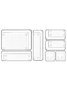 7pcs/11pcs/18pcs Set, Transparent Storage Organizer Box, 4 Different Size Trays, Multi-Purpose, For Storing Cosmetics, Small Tools, Tableware, Ideal For Vanity Table, Kitchen, Office Drawers Back To School - Clear - View 3