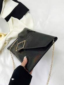 时尚信封单肩包，2024年夏季新款链条斜挎包，时尚简约设计女士手提包