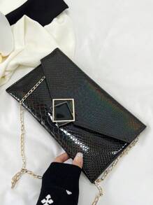 时尚信封单肩包，2024年夏季新款链条斜挎包，时尚简约设计女士手提包