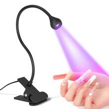 1pc UV Nail Dryer Lamp, LED Portable Nail Lamp With Adjustable 1 Gear, USB Powered Plastic Lamp, Rechargeable, Black, Suitable For Nail Salons And Home DIY