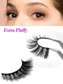 BTLLSSH 7 Pairs 15mm Full Strip Messy Fluffy Eyelash,  Natural Lashes For Makeup,Cross Wispy Dramatic Volume FauxLashes - Natural Lashes - View 2