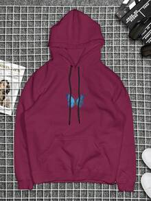 Men's Women's Plus Size Kangaroo Butterfly Basic Sweatshirt Various Colors 2717 - Màu Tím - Xem 1