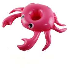 1入組充氣式水上飲料架，浮動式飲料杯杯墊套裝，帶有雙重櫻桃、椰子、飛馬、螃蟹造型裝飾，夏天必備 - 彩色 - 查看 13