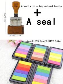 1pc Vintage Date Stamp, Wooden Roller Seal With Post Mark Effect, For Journaling - Multicolor - View 8