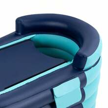 ZhdnBhnos LINSIE Inflatable Adult Bathtub, Mobile Bathtub, With Electric Air Pump, Free-Standing Blow Up Bathtub With Foldable Portable Feature, Suitable For Hot Water Bath & Ice Bath (Blue) The Best Gift/Present For Family&Friends Happy Christmas - 藍色 - 查看 3
