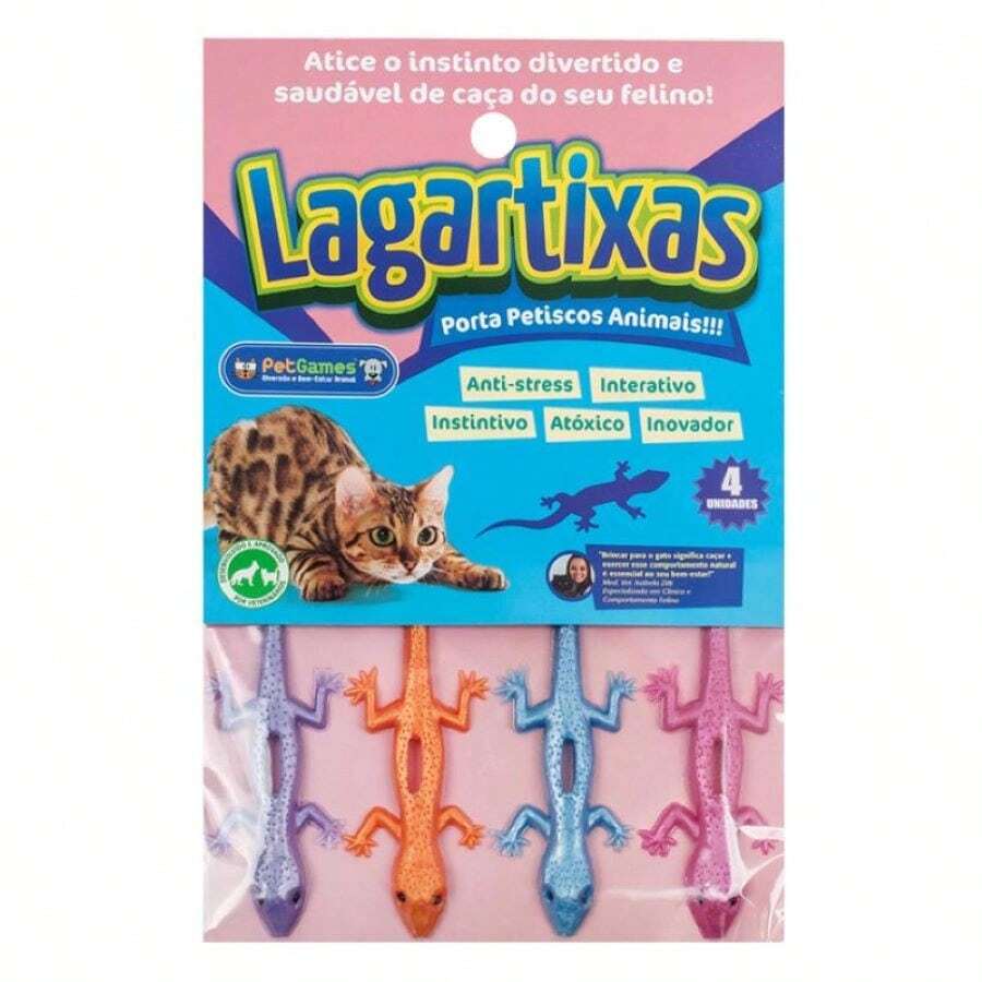 Pet Games Brinquedo Intuitivo Que Atiça De Maneira Divertida E Saudável O Instinto De Caça Dos Felinos - Para Gatos Lagartixas - Multicolorido - Visão 1