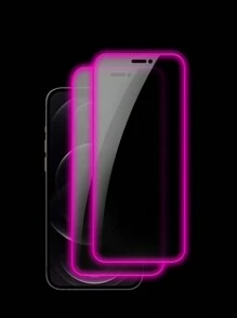 2pcs Purple Air Cushion Tempered Glass Screen Protector, Glow In The Dark, Anti-Peeping, Anti-Sweat, Shatterproof, Anti-Theft, Compatible With IPhone11/12/13/14/15/16/16Plus/16Pro/16Promax/16e/17/17 Air/17 Pro/17 Pro Max - Purple - View 16