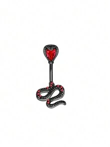 1 pièce Anneau de nombril décoratif en forme de chauve-souris avec pierres strass, araignée en web et crâne pour l'Halloween, pour femmes, bijoux de corps de nombril