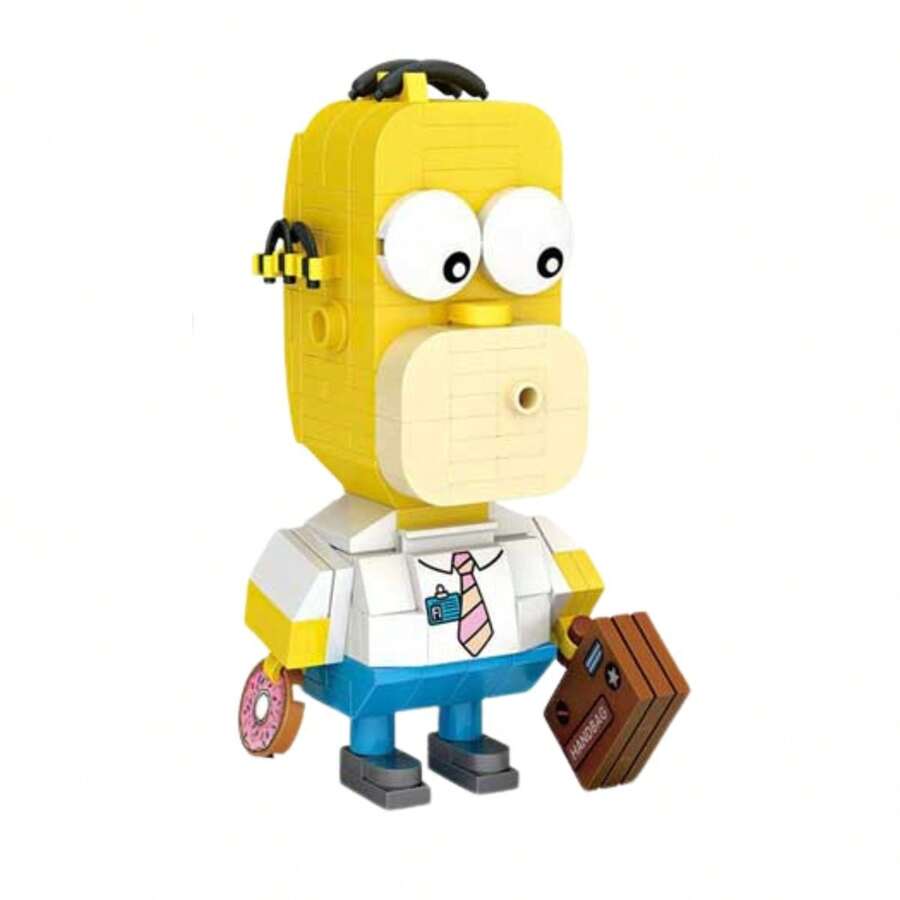 Bloque Armar De Plastico De Dibujos Animados Homero Simpson. - Multicolor - Ver 1