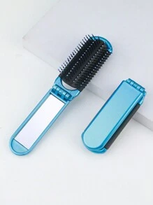 1 pieza Peine plegable con cojín de aire y espejo, cepillo de pelo portátil de viaje con función de masaje - Multicolor - Ver 11