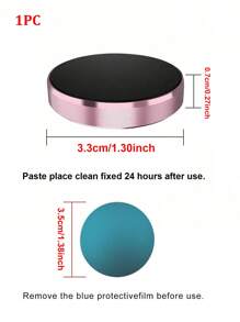 1 pieza Soporte magnético multifuncional mini para celular en el auto para navegación, disponible en rosa dorado/plateado/dorado/negro