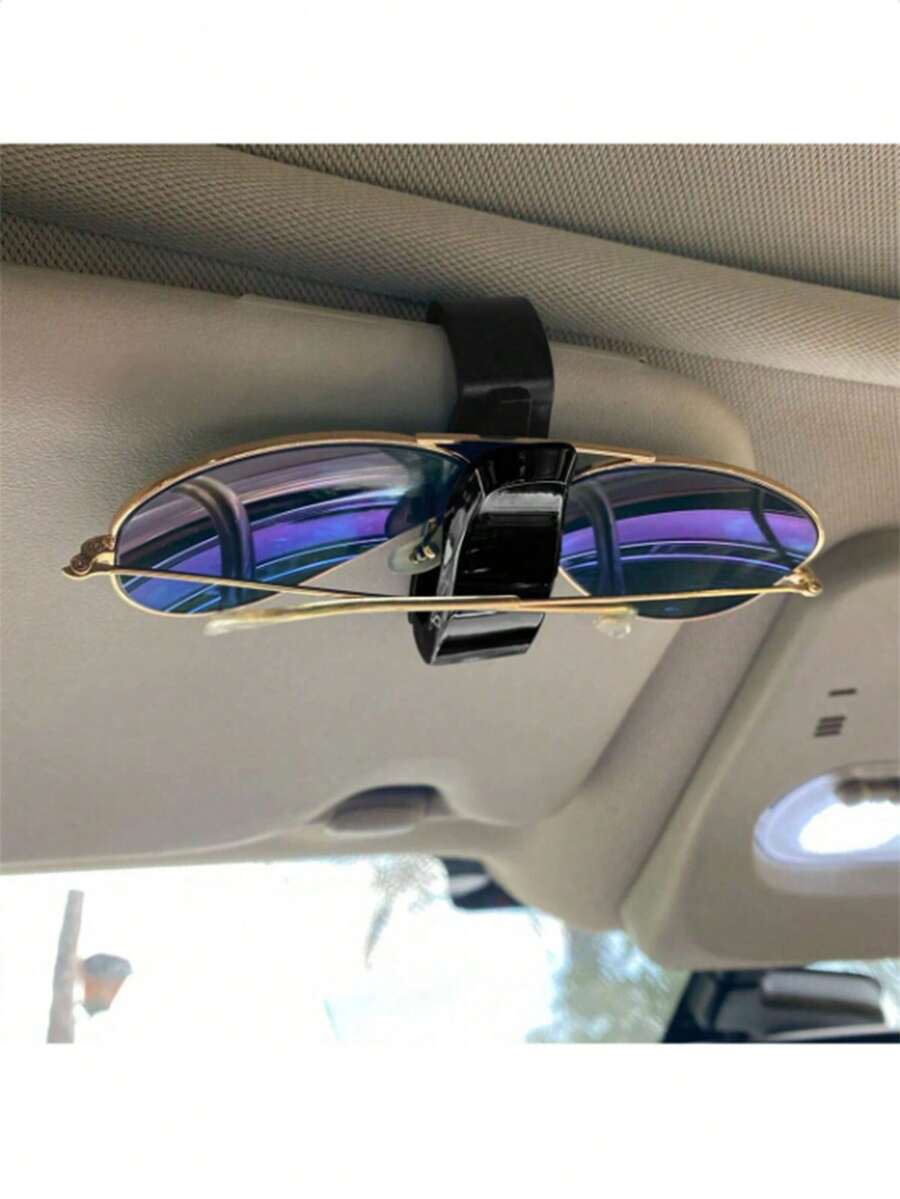 汽車眼鏡夾,適用於存放駕駛眼鏡與眼鏡 - 黑色 - 查看 1