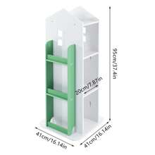 Bookcase 360° Rotating Bookshelf Multifunctional Bookcase Solid Wood 4 Tiers Home Design Corner Bookshelf For Kids Suitable For Living Room And Children's Library - 綠色 - 查看 7