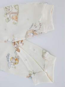 Newborn Baby Girl Long Sleeves Cartoon Printed Jumpsuit