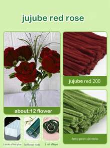 Bộ dụng cụ thủ công DIY làm từ dây kẽm, hoa làm từ dây kẽm, nhiều màu sắc kết hợp, nhiều chủ đề và kiểu dáng khác nhau, bộ dụng cụ làm bó hoa, dây kẽm nhung và dây thép mềm để làm bó hoa tulip, hướng dương và hoa hồng. - nhiều màu - Xem 13