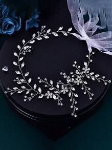 Cinto de cintura elegante com cristais, feito à mão para noivas, ideal para vestidos, vestidos de noiva e vestidos de noite. (1 peça) - Prata - Ver 5