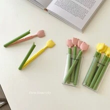 Magnetic Tulip Shaped Bag Clips Set, Food Plastic Bag Sealing Clips, Home Use Snack Airtight Sealing Clips, Attachable To Refrigerator - One Size - View 8