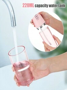 1 pièce Hydropulseur dentaire portable, rince-bouche à jet d'eau rechargeable USB, fil dentaire à jet d'eau, cure-dents, 4 embouts, 220ml, 3 modes - vert