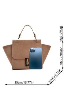 1 chiếc túi xách thời trang All-Match, thiết kế dạng cánh mờ, túi đeo vai/chéo vai thích hợp cho các buổi đi chơi hàng ngày của phụ nữ, hẹn hò, đi làm, có dây đeo vai có thể tháo rời, túi tote dành cho phụ nữ - Màu Khaki - Xem 6