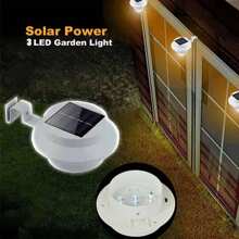 1/4 PACK Solar Gutter Lights, Outdoor LED Waterproof Solar Deck Fence Lights Wiring Free Solar Powered Gutter Lights Night Utility Security Light For Stair Step Garden And Sidewalks - 1 PACK - View 2