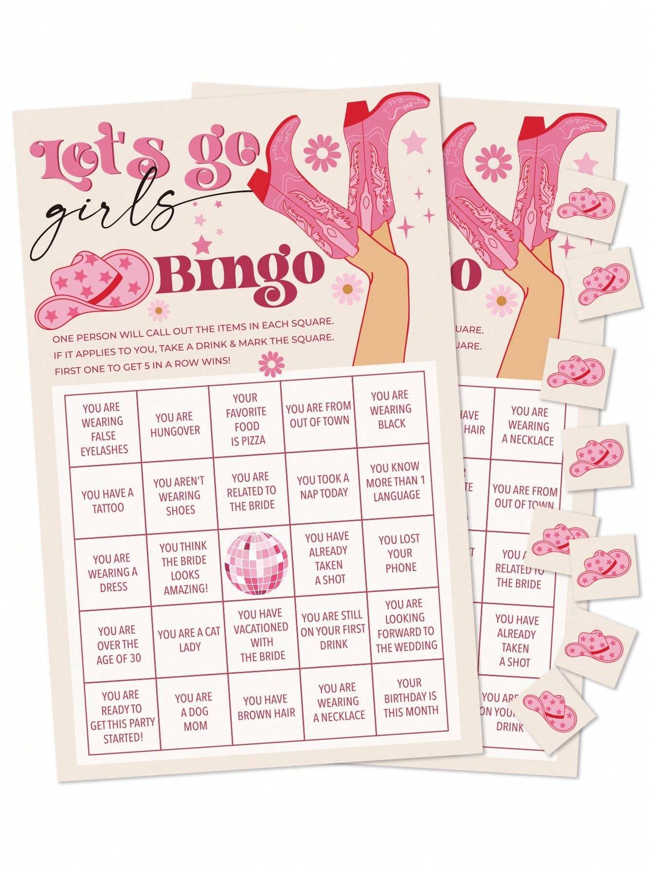 Bachelor Party Bingo Game, Nash Bash Let's Go Bachelor Party Games For
