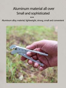 1pc Outdoor Heat-Resistant Pot Holder, Camping Cookware Accessory, Baking/Microwave Food Tong - Silver - View 8