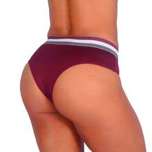 Women's Underwear Panties Thong Lining Cotton Elastic Firmness | 040 - 酒紅色 - 查看 1