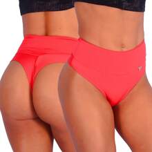 Kit Of 5 Microfiber High-Rise Thong Panties With Cotton Lining | 043 - 彩色 - 查看 7