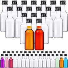 6 Packs 2 Oz Mini Liquor Bottles, Plastic Alcohol Bottles, Airtight Shot Bottles, Little Spirit Bottle With Black Cap, Hot Sauce Bottles For Cocktail, Party Favors, Weddings - Transparent+Black Cover - View 1