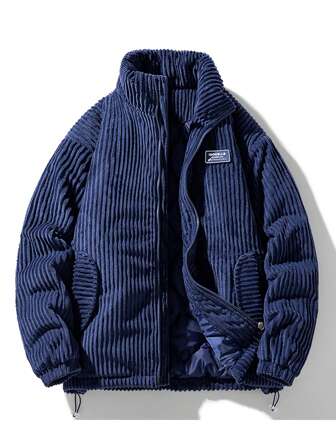 New Winter Thick Corduroy Collar Windproof Padded Coat