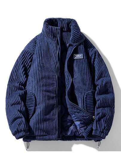 New Winter Thick Corduroy Collar Windproof Padded Coat