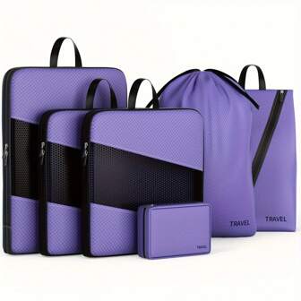 6 Pieces Set Compression Packing Cubes - Ultra-Compact Space-Savers For Suitcases, Travel Essential Organizer With Efficient Packing & Easy Access - Premium Quality For Luggage Pencil Case Room Decor Decor Home Decor Kitchen Wall Decor Bedroom Decor School Supplies School Decor Decorations Decor Festival Decor Room Decor Home Decor Decor Bedroom Decor Decor,Room Decor, Decorations, Decorations, Decor, Decor, Decor, Decor,Storage,Organizer