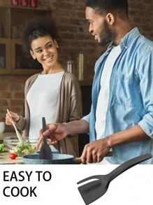 1pc 2-In-1 Egg Spatula Clip,Spatula Clip,Pancake Spatula,Toast Clip,Hamburger Clip,Fried Steak Flip Spatula Clip,Nylon Non Stick Coating Spatula,Toast Chicken Rolls Spatula Clip.Suitable For Frying Chicken Rolls,Pancake,Steak,Fish,Hamburger,Egg,Etc. - Multicolor - View 8