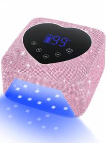 COSYGLOW 1 Pc UV Nail Lamp, 72W UV Nail Light For Gel Nails With 5 Timer Setting, Rechargeable Nail Dryer With Diamond, Professional Quick Dry Curing Lamp With Display Auto Sensor For Salon & Home,US Plug