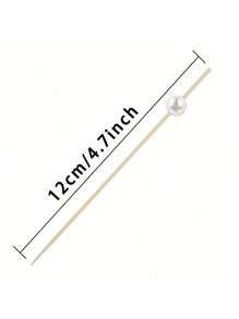 100pcs Picks, 4.7 Inch Appetizer Toothpicks, White Pearl Bamboo Skewers For Appetizers, Fruits, Cupcakes, Charcuterie, Drinks Garnish Christmas Holiday Birthday Party Decorations Supplies, Toothpicks, Food Picks, For Wedding Birthday Buffet Party Food Decorations - Multicolor - View 4