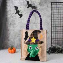 1pc Halloween Non-Woven Tote Bag,Candy Bag,Pumpkin Bag,Decoration Props,Gift Bag,Halloween Supplies - Multicolor - View 12