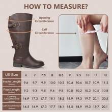 Women's Classic Extra Wide Calf Flat Knee High Tall Boots With Side Zipper Fall And Winter - 棕色 - 查看 4