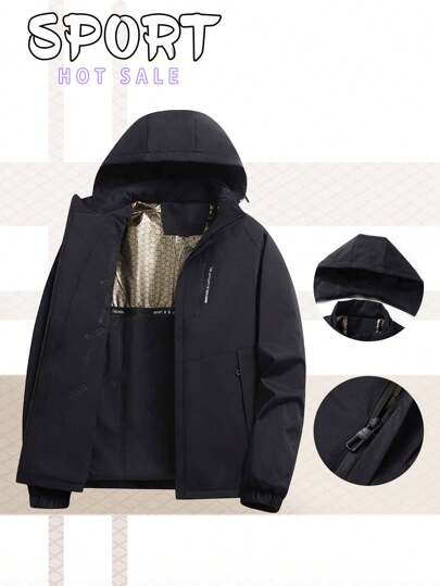Graphene Windproof & Waterproof Outdoor Jacket For Men, Thickened Sports Coat For Mountaineering, Travelling, Windproof & Warm