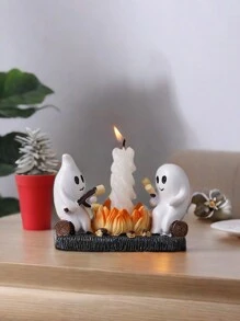1 szt. Żywica Kreatywny Duch/Czaszka Halloween Dekoracja Domu Świecznik Do Salonu, Przedpokoju, Pokoju Studialnego, Szafki TV Najlepsze Prezenty