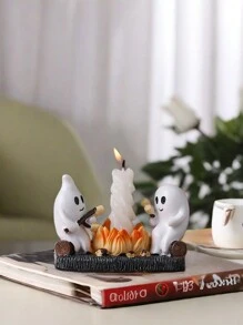 1 szt. Żywica Kreatywny Duch/Czaszka Halloween Dekoracja Domu Świecznik Do Salonu, Przedpokoju, Pokoju Studialnego, Szafki TV Najlepsze Prezenty