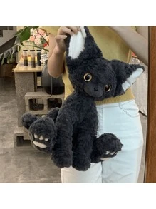 毛绒德国卷毛猫玩偶，卷毛填充猫玩偶，小猫伴侣毛绒玩具，生日礼物 - 彩色 - 查看 1