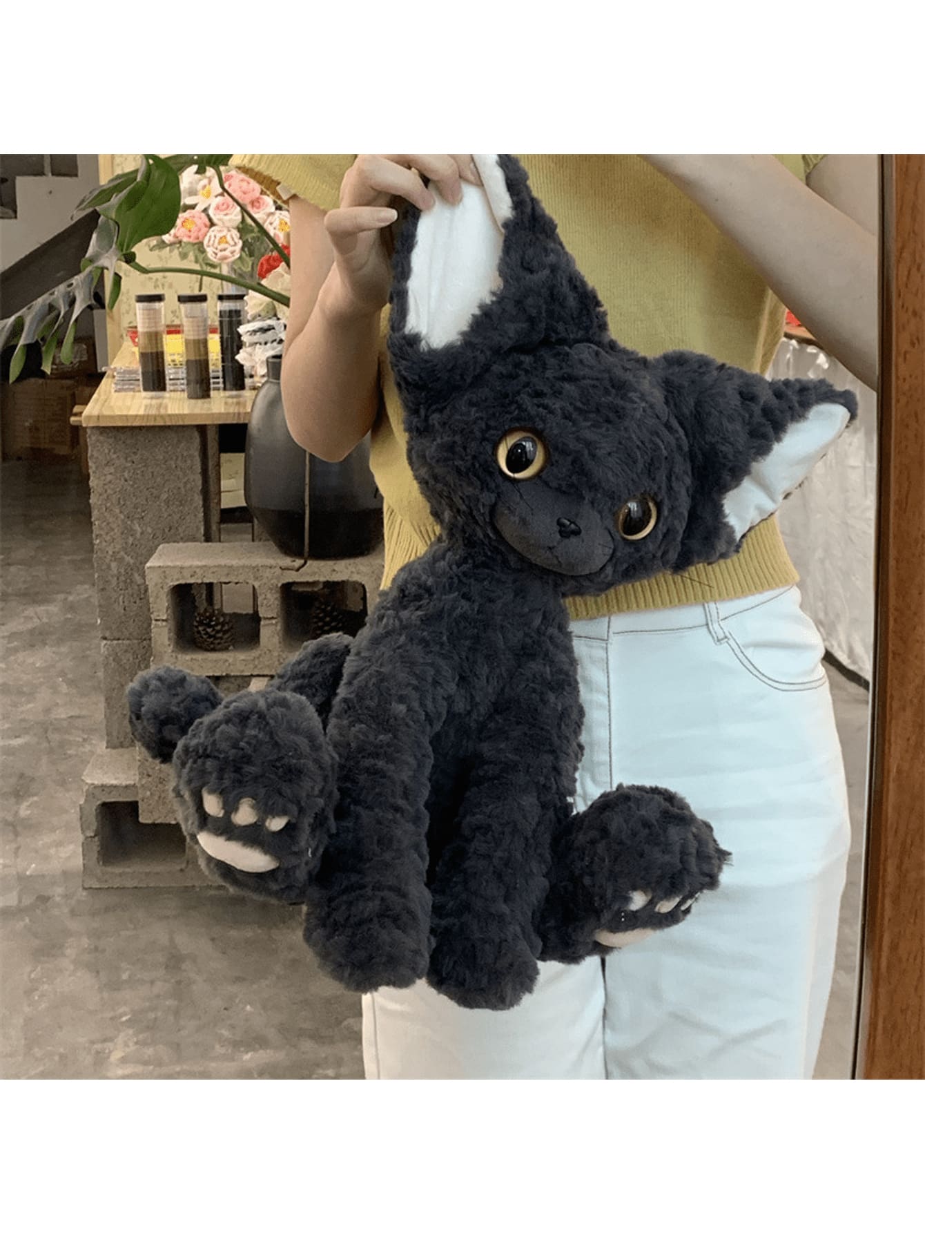 毛绒德国卷毛猫玩偶，卷毛填充猫玩偶，小猫伴侣毛绒玩具，生日礼物 - 彩色 - 查看 1