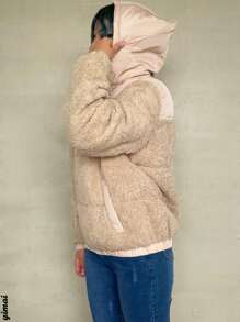 Chamarra felpada juvenil - Camel - Ver 3